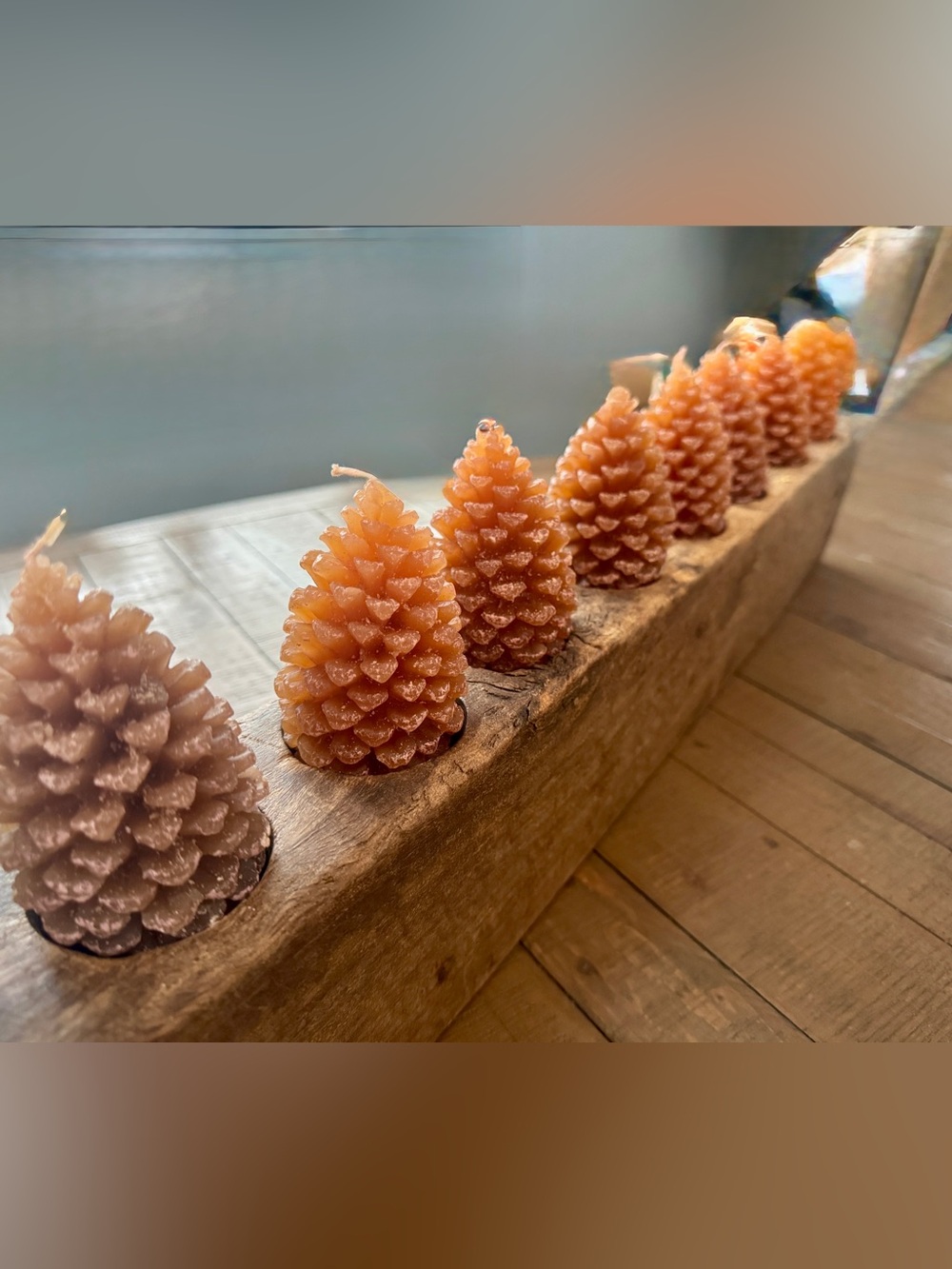 Handmade Pinecone Shaped Candle - Rustic Amber purchased in Italy 🇮🇹